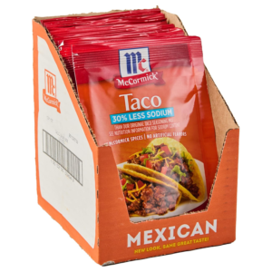 30% Less Sodium Mild Taco Seasoning Mix, 1 Oz (Pack of 12)