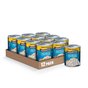 New England Clam Chowder Soup, Rich and Hearty Canned Soup, Gluten Free, 18.5 Oz (Pack of 12)