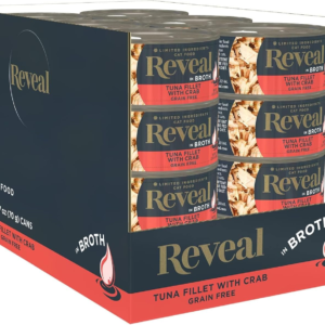 Natural Wet Cat Food, 24 Count, Grain Free, Limited Ingredient Canned Food for Cats, Tuna with Crab in Broth, 2.47 Oz Cans