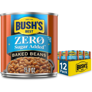 15.8 Oz Zero Sugar Baked Beans, Source of Plant Based Protein and Fiber, Low Fat, Gluten Free, (Pack of 12)