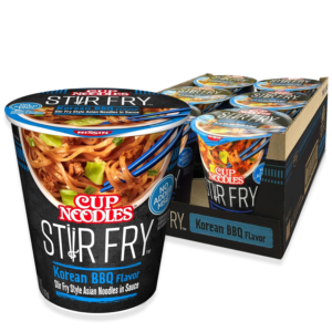 Cup Noodles Stir Fry Noodles in Sauce, Korean BBQ, 2.89 Ounce (Pack of 6)