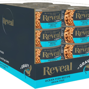 Natural Wet Cat Food, 24 Count, Grain Free, Limited Ingredient Canned Food for Cats, Ocean Fish in Gravy, 2.47 Oz Cans