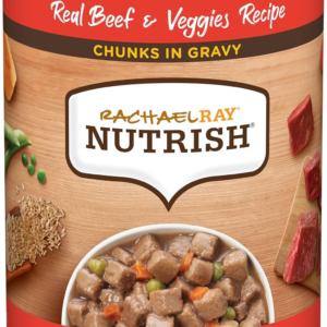 Rachael Ray  Chunks in Gravy Wet Dog Food, Real Beef & Veggies Recipe, 13 Ounce (Pack of 12)