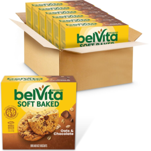 Soft Baked Oats & Chocolate Breakfast Biscuits, Chewy Breakfast Bars, 6 Boxes of 5 Packs (1 Biscuit per Pack)