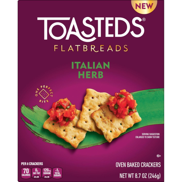 Flatbreads Crackers, Party Snacks, Lunch Snacks, Italian Herb (12 Boxes) - Image 4