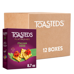 Flatbreads Crackers, Party Snacks, Lunch Snacks, Italian Herb (12 Boxes)
