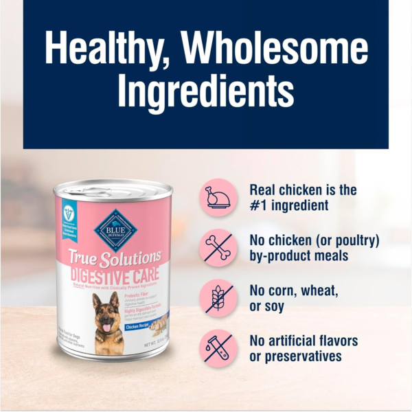 True Solutions Digestive Care Wet Dog Food for Adult Dogs, Made with Natural Ingredients, Chicken, 12.5-Oz. Cans (12 Count) - Image 6