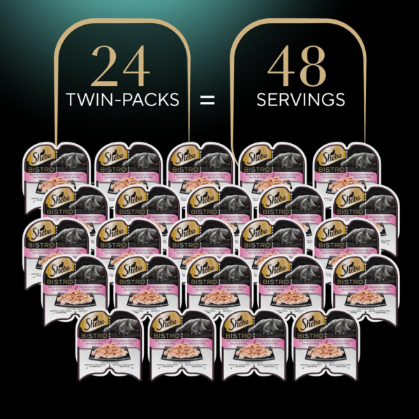 Perfect Portions Bistro Adult Wet Cat Food, Salmon in Creamy Sauce Entree, (24) 2.6 Oz. Twin-Pack Trays - Image 2