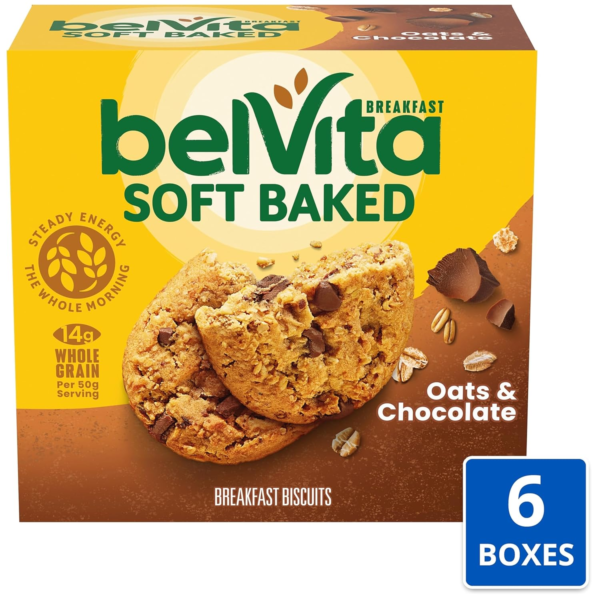 Soft Baked Oats & Chocolate Breakfast Biscuits, Chewy Breakfast Bars, 6 Boxes of 5 Packs (1 Biscuit per Pack) - Image 2